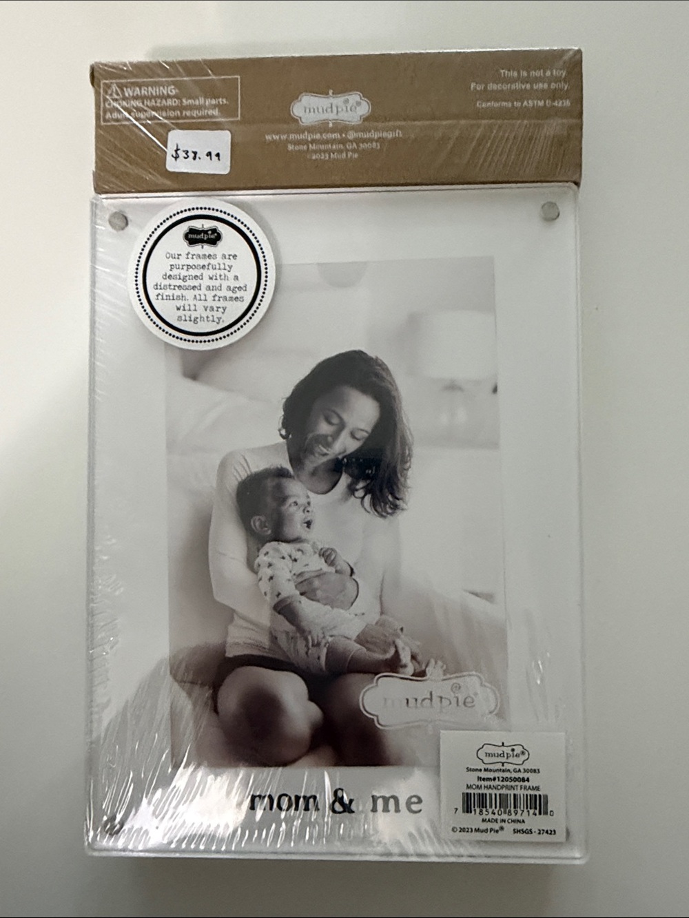Mud Pie White Acrylic Mom & Me Photo Frame